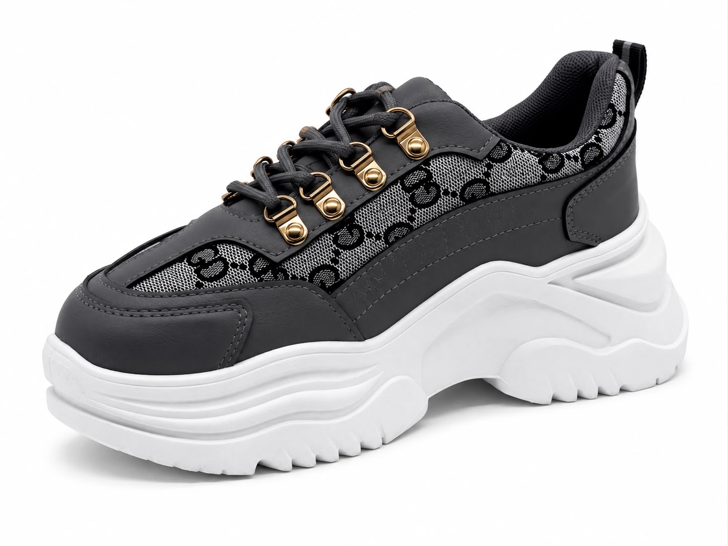 Freya Women's Chunky Platform Trainers | 1.5 Inch Heel Snake Print Sneakers