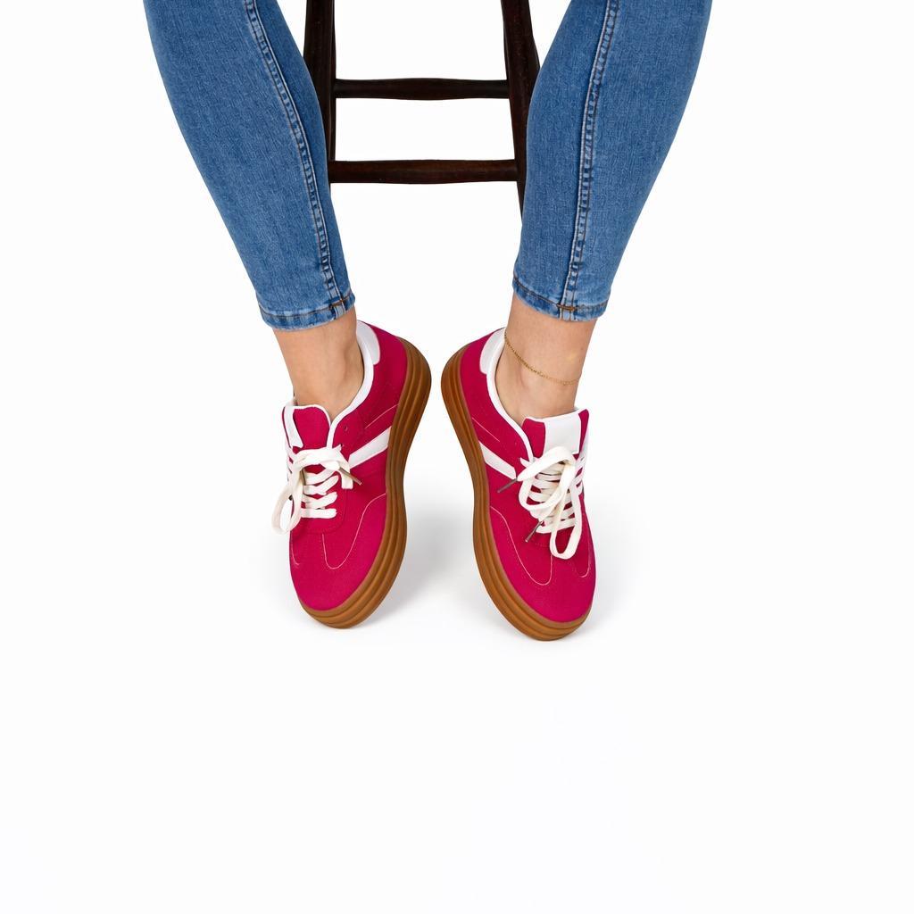 Chloe Women's Faux Suede Low-Top Sneakers – Lightweight Casual Trainers