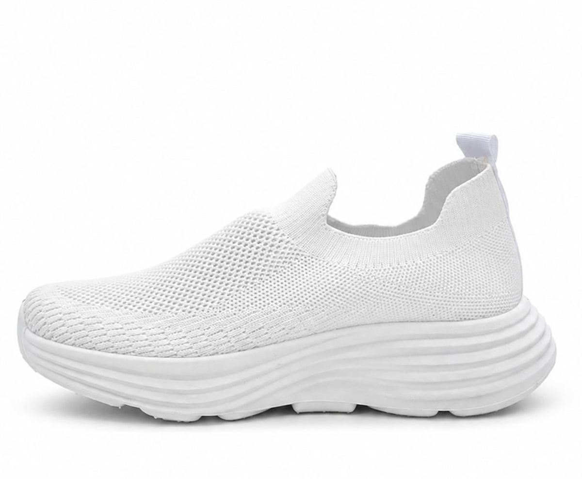 Mia Women's Knit Slip-On Trainers | Lightweight Comfort Platform Sneakers