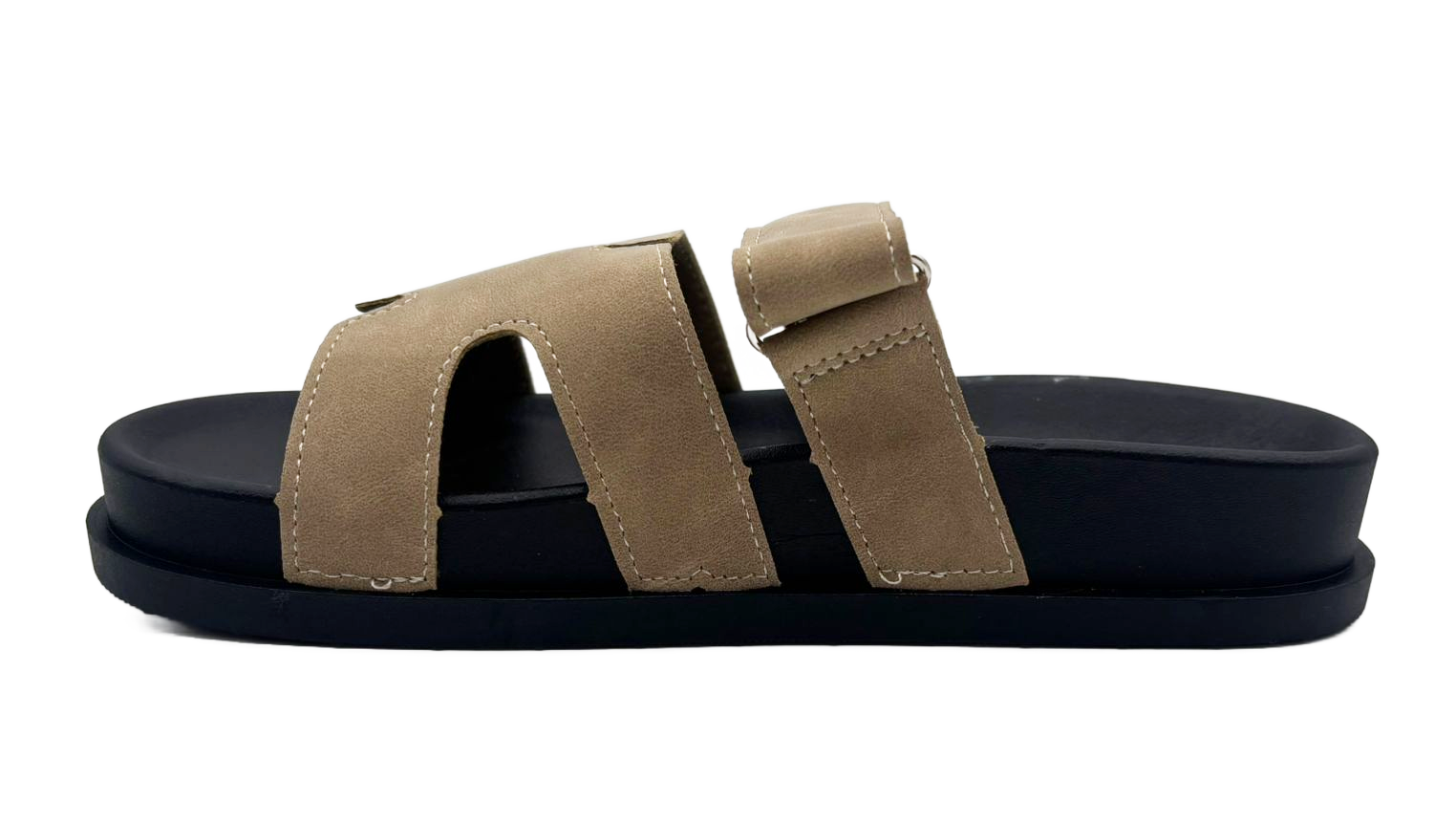 Vickie Ladies Open Toe Faux Leather Sliders | Summer Mule Sandals