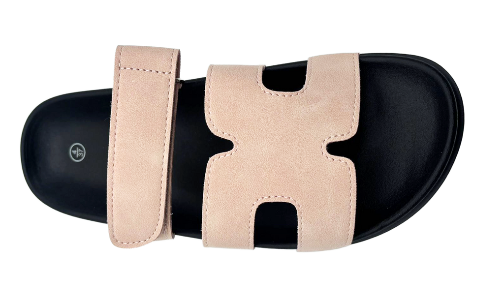 Vickie Ladies Open Toe Faux Leather Sliders | Summer Mule Sandals
