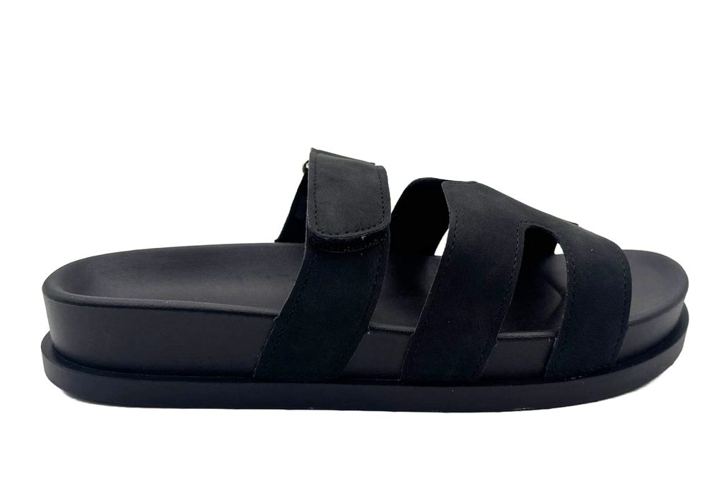 Vickie Ladies Open Toe Faux Leather Sliders | Summer Mule Sandals