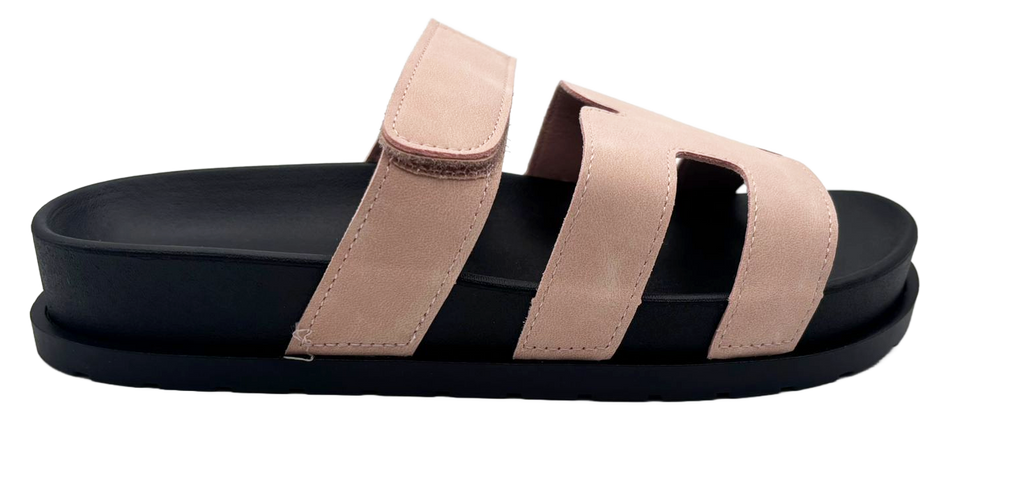 Vickie Ladies Open Toe Faux Leather Sliders | Summer Mule Sandals
