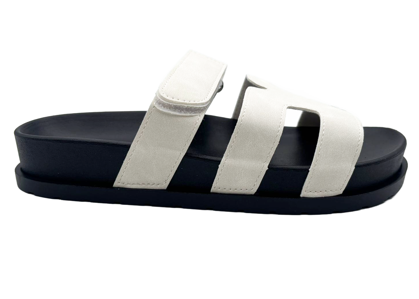 Vickie Ladies Open Toe Faux Leather Sliders | Summer Mule Sandals