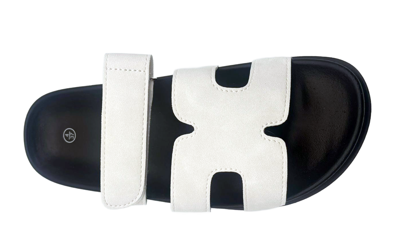 Vickie Ladies Open Toe Faux Leather Sliders | Summer Mule Sandals