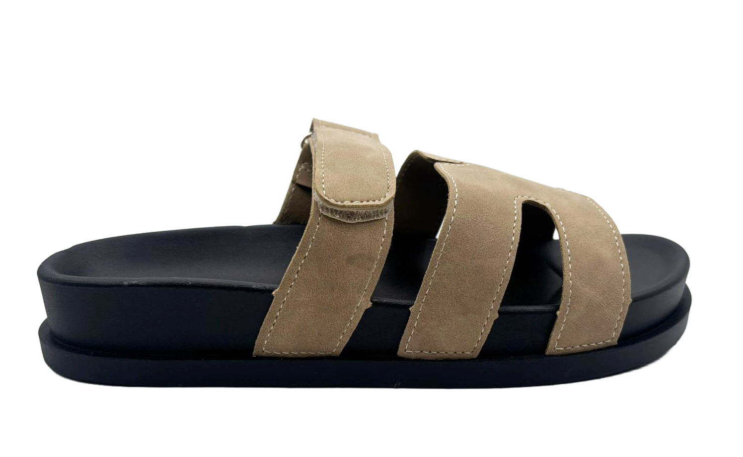 Vickie Ladies Open Toe Faux Leather Sliders | Summer Mule Sandals
