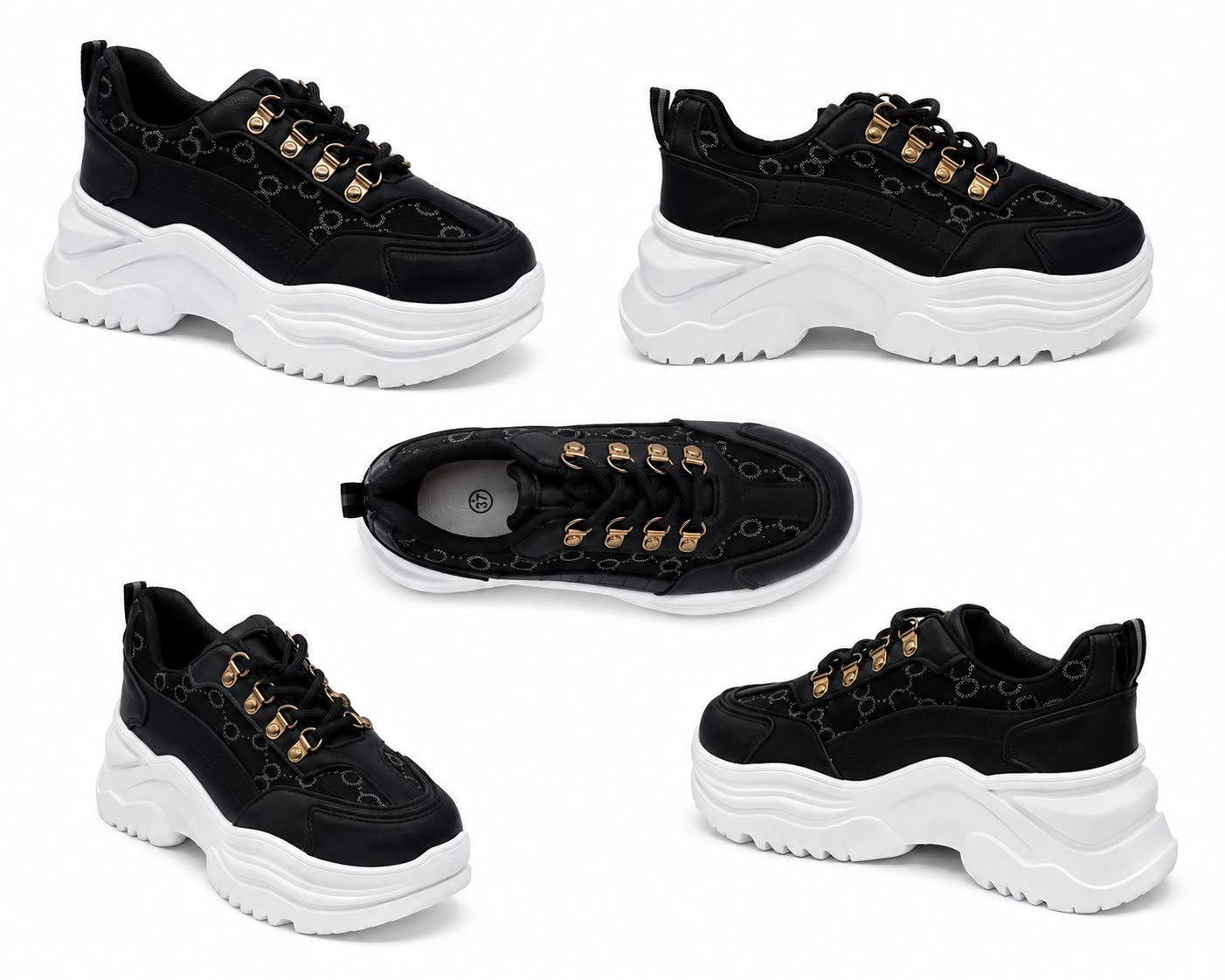 Freya Women's Chunky Platform Trainers | 1.5 Inch Heel Snake Print Sneakers