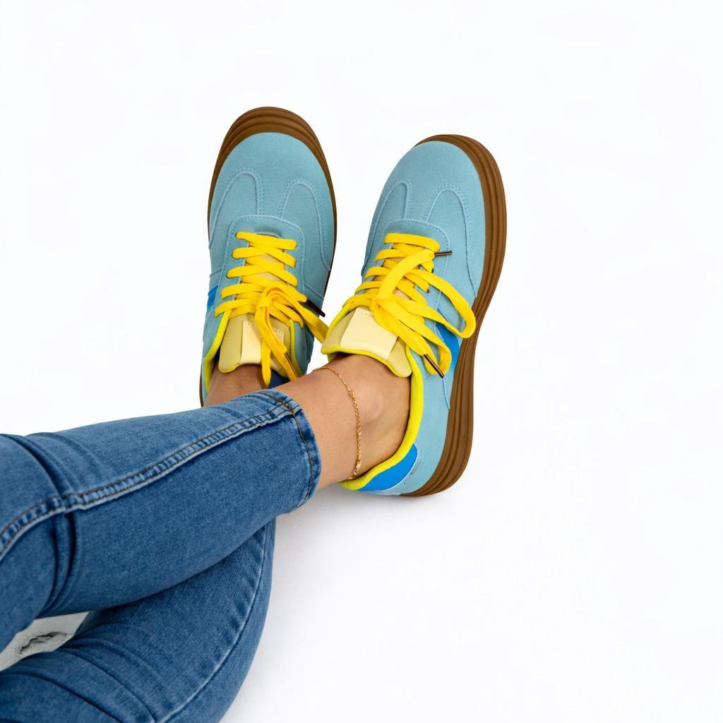 Chloe Women's Faux Suede Low-Top Sneakers – Lightweight Casual Trainers