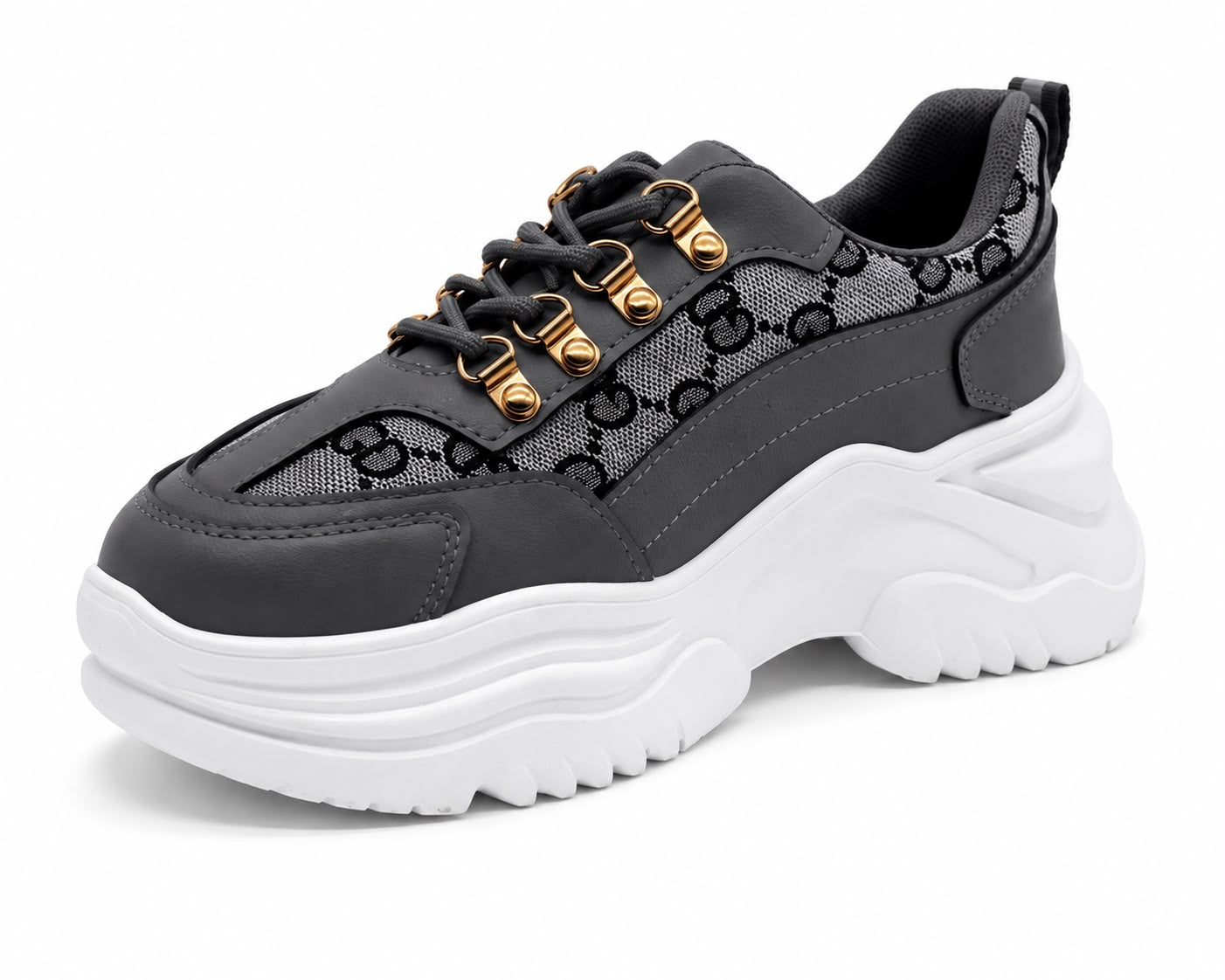 Freya Women's Chunky Platform Trainers | 1.5 Inch Heel Snake Print Sneakers
