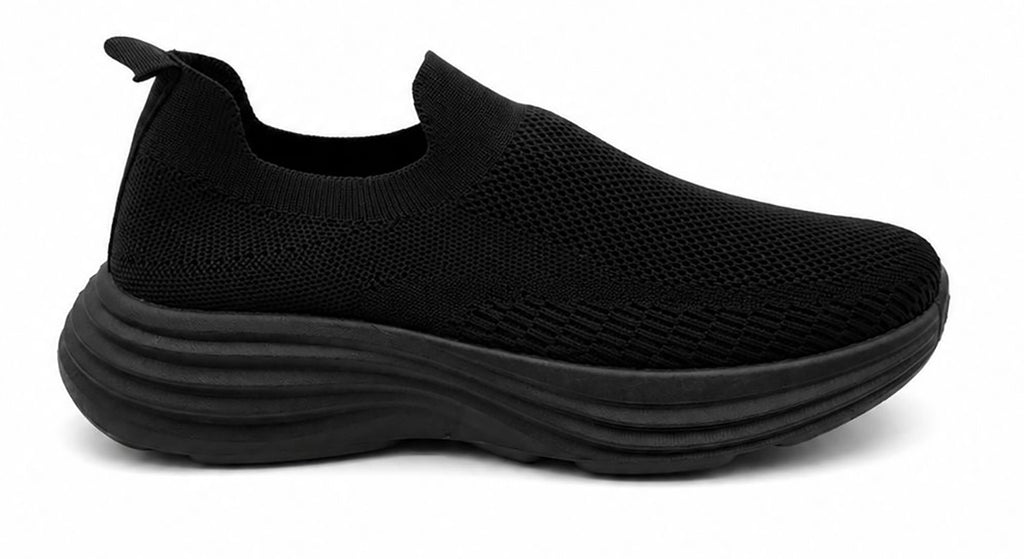 Mia Women's Knit Slip-On Trainers | Lightweight Comfort Platform Sneakers