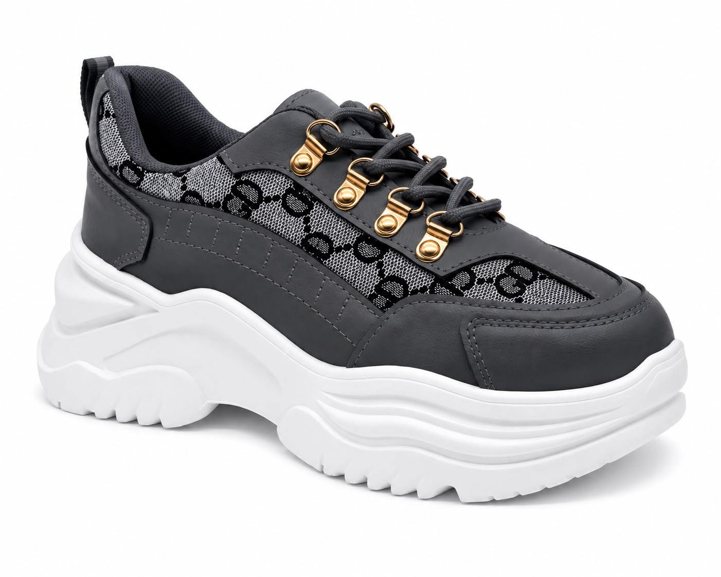 Freya Women's Chunky Platform Trainers | 1.5 Inch Heel Snake Print Sneakers
