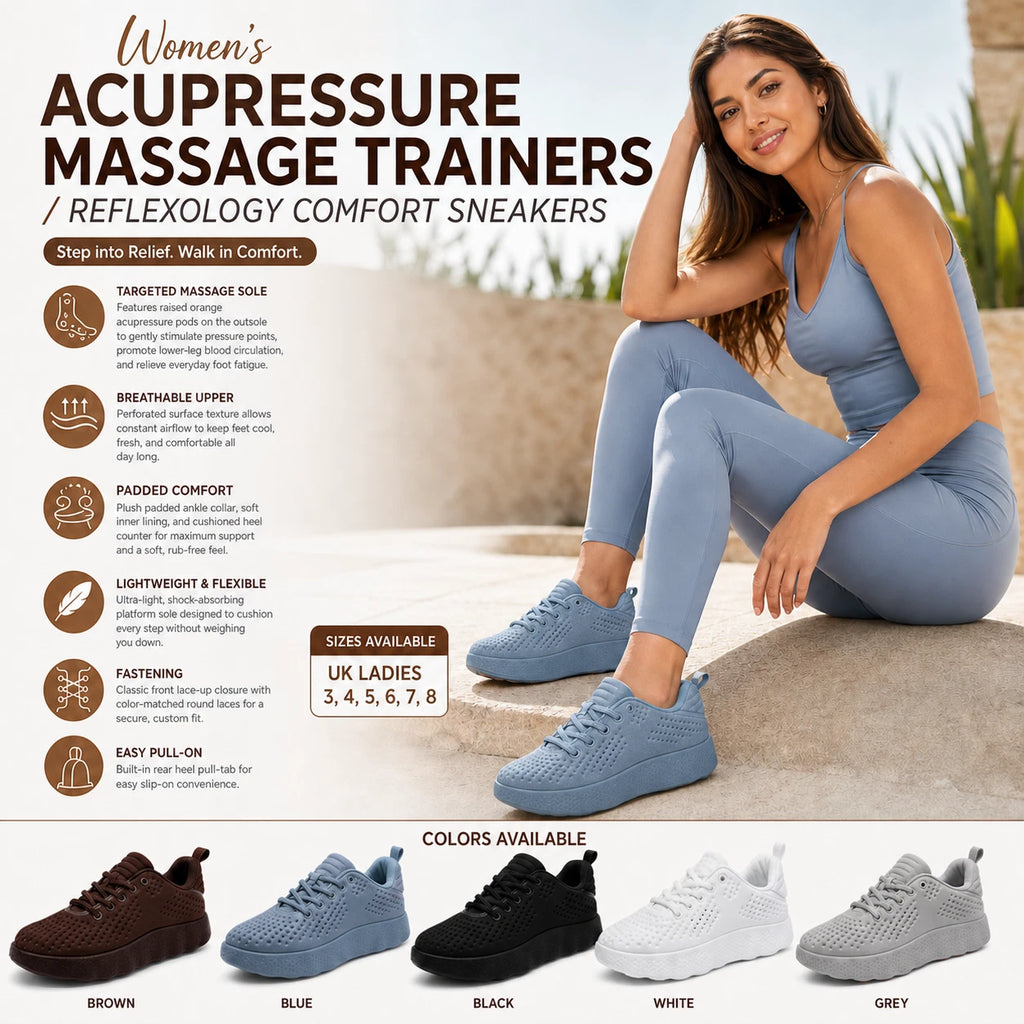 Aria Women's Acupressure Massage Trainers | Reflexology Comfort Sneakers