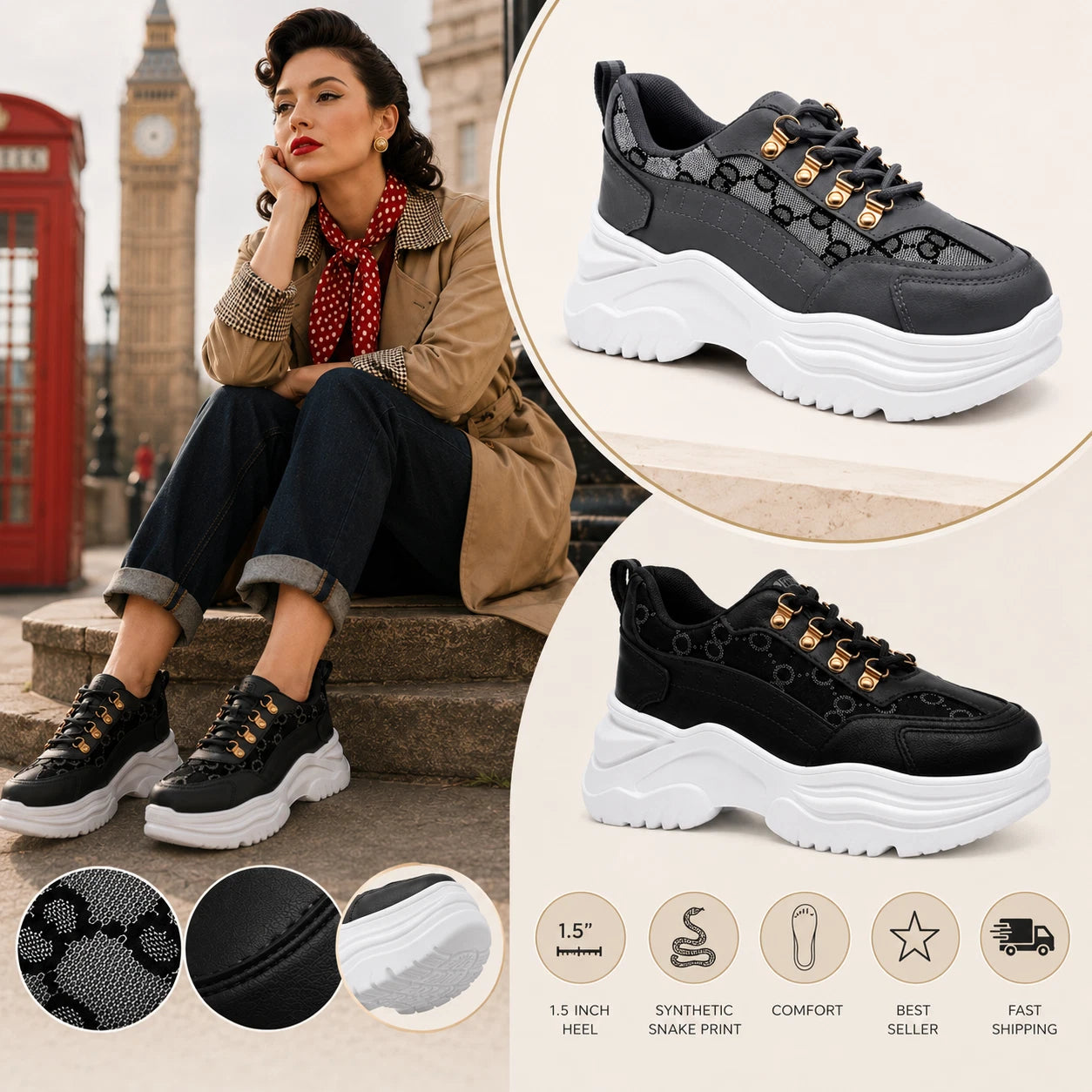 Freya Women's Chunky Platform Trainers