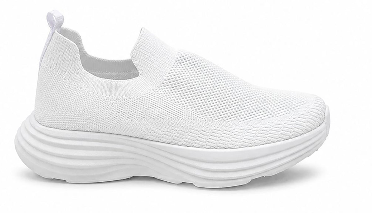 Mia Women's Knit Slip-On Trainers | Lightweight Comfort Platform Sneakers