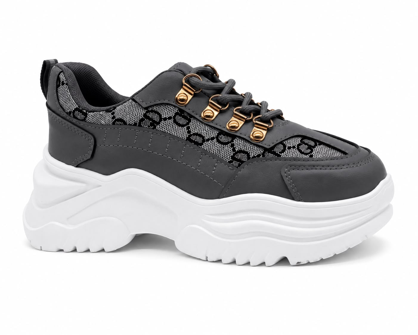 Freya Women's Chunky Platform Trainers | 1.5 Inch Heel Snake Print Sneakers