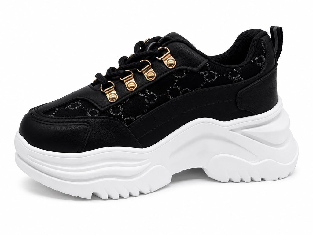 Freya Women's Chunky Platform Trainers | 1.5 Inch Heel Snake Print Sneakers