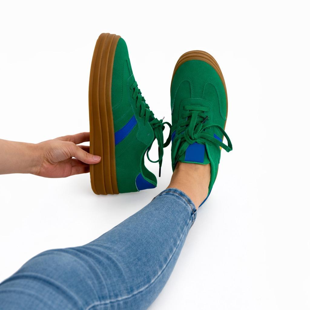 Chloe Women's Faux Suede Low-Top Sneakers – Lightweight Casual Trainers