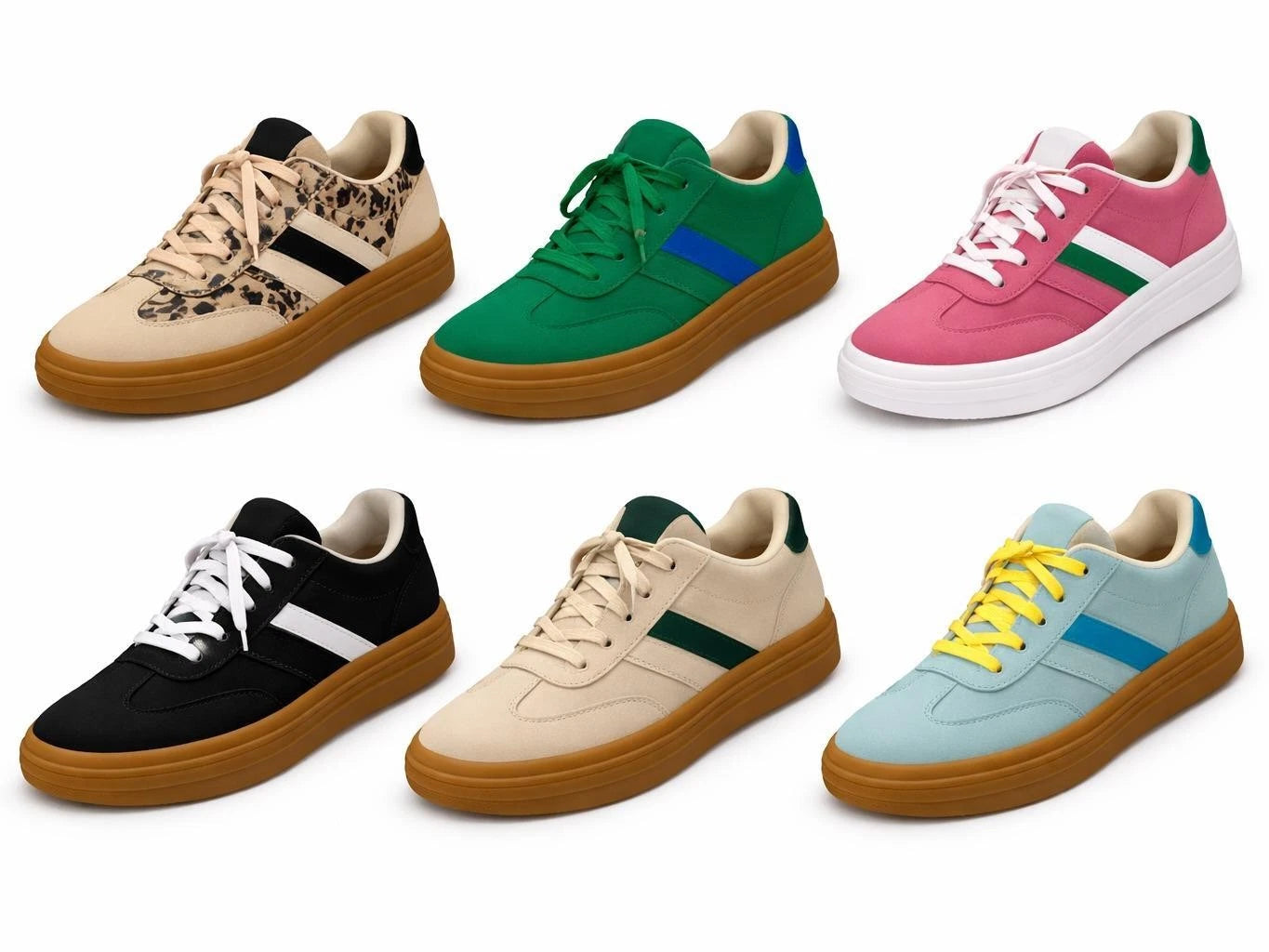 Chloe Women's Faux Suede Low-Top Sneakers – Lightweight Casual Trainers